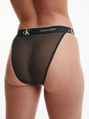 Black Calvin Klein CK One Women Thong | TXBW-36175