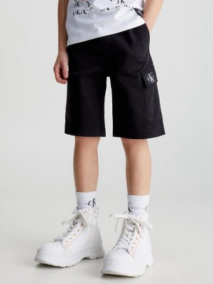 Black Calvin Klein Cargo Boys's Shorts | CGTB-53469