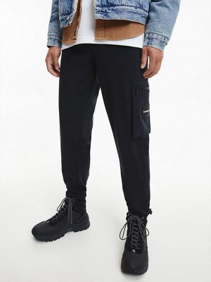 Black Calvin Klein Cargo Men Joggers | KUGP-08594