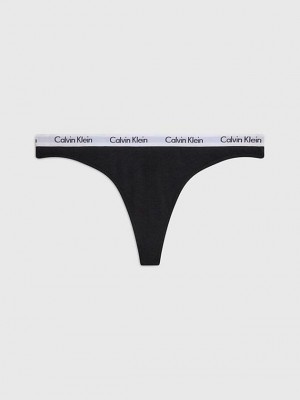 Black Calvin Klein Carousel Women Thong | JELH-52498