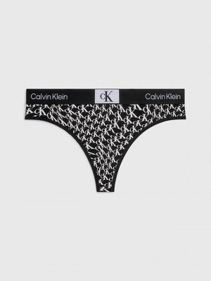 Black Calvin Klein Ck96 Women Thong | OQKU-61289