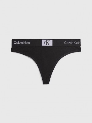 Black Calvin Klein Ck96 Women Thong | UASC-07139