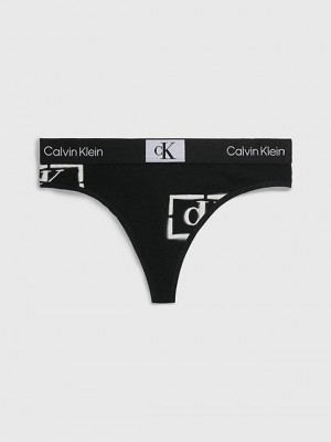 Black Calvin Klein Ck96 Women Thong | WEHD-40236