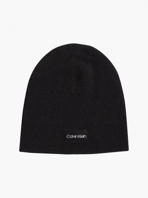 Black Calvin Klein Classic Men Beanie | CNGE-45312