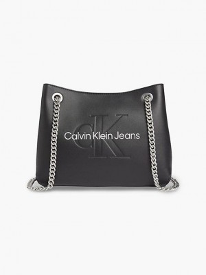 Black Calvin Klein Convertible Shoulder Women Bags | MKCW-81526