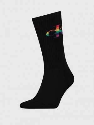 Black Calvin Klein Crew - Pride Men Socks | BLRW-37185