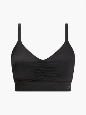 Black Calvin Klein Cut Out Cropped Women Top | RHEL-75910