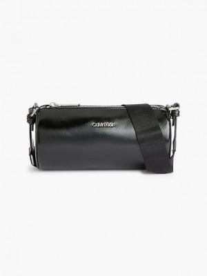 Black Calvin Klein Cylinder Crossbody Women Bags | OCIB-72498