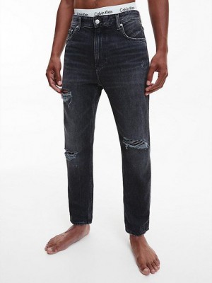 Black Calvin Klein Dad Men Jeans | GVHM-09645