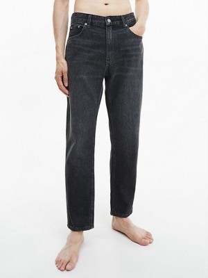 Black Calvin Klein Dad Men Jeans | VXMC-13658