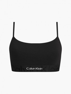 Black Calvin Klein Embossed Icon Women Bra | XOGI-32810