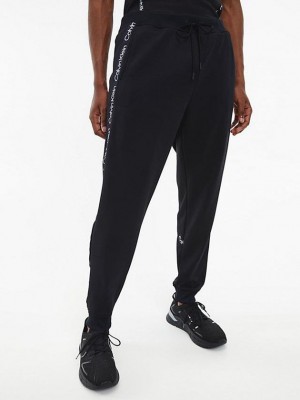 Black Calvin Klein Fleece Men Joggers | CWVS-27134