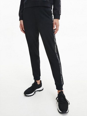 Black Calvin Klein Fleece Women Joggers | YXVA-01925