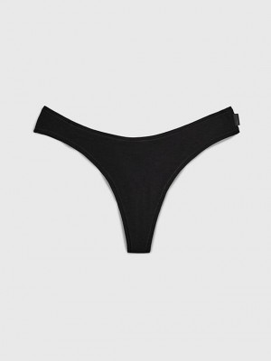 Black Calvin Klein Flex Fit Women Thong | GEVW-15082