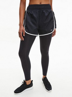 Black Calvin Klein Gym Women Shorts | SVWM-39104