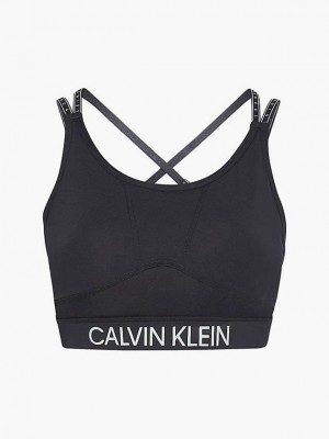 Black Calvin Klein High Impact Sports Women Bra | KWUX-47256