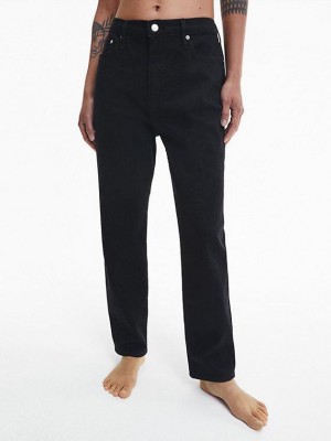 Black Calvin Klein High Rise Mom Women Jeans | KZEJ-27519