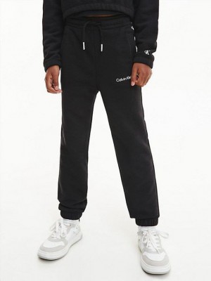 Black Calvin Klein High Rise Relaxed Girls's Joggers | BOFE-98042