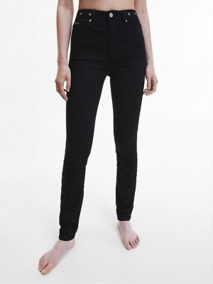 Black Calvin Klein High Rise Skinny Women Jeans | YPMR-92165