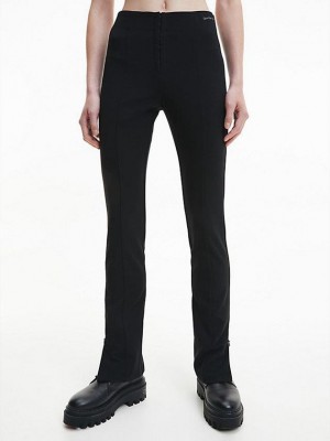Black Calvin Klein High Rise Slim Women Pants | YENL-31254