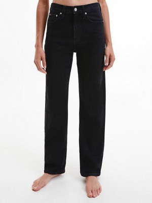 Black Calvin Klein High Rise Straight Women Jeans | LGEX-40637