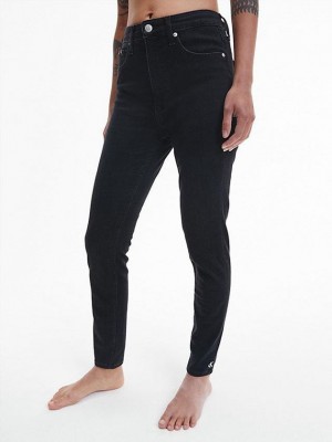 Black Calvin Klein High Rise Super Skinny Ankle Women Jeans | CVHY-86735