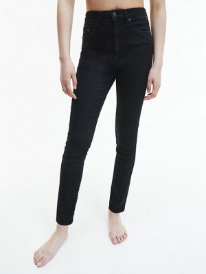 Black Calvin Klein High Rise Super Skinny Ankle Women Jeans | RFPT-50317