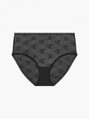 Black Calvin Klein High Waisted Bikini - CK One Women Briefs | PQUR-60149