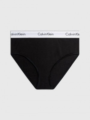 Black Calvin Klein High Waisted Bikini - Modern Cotton Women Briefs | HLGR-15740