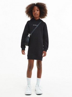 Black Calvin Klein Hoodie Girls's Dress | STHU-81043