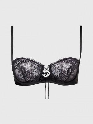 Black Calvin Klein Lace Balconette Women Bra | SGNW-48920