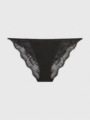 Black Calvin Klein Lace Bikini Women Briefs | AGLQ-16320