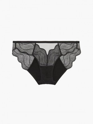 Black Calvin Klein Lace Bikini Women Briefs | LHUS-76981
