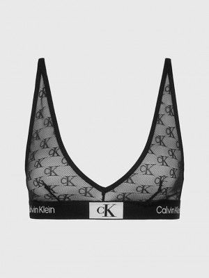 Black Calvin Klein Lace Triangle - Ck96 Women Bra | PSJE-94765