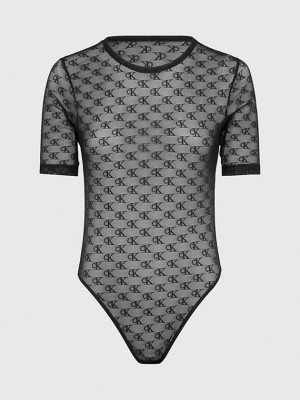 Black Calvin Klein Lace – Ck96 Women Bodysuit | HPGO-74091