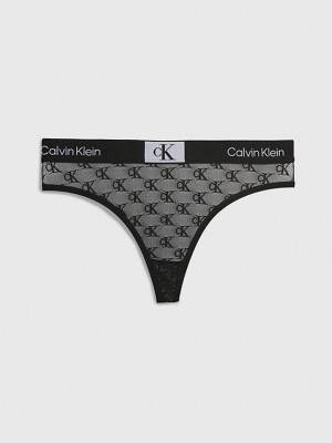 Black Calvin Klein Lace - Ck96 Women Thong | TUAH-95620