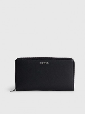 Black Calvin Klein Large Recycled Rfid Women Wallet | CWGI-04613
