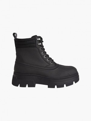 Black Calvin Klein Leather Chunky Men Boots | BDKO-61584