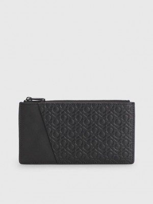 Black Calvin Klein Leather Phone Men Wallet | LTSD-57069