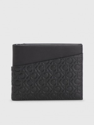 Black Calvin Klein Leather Rfid Billfold Men Wallet | VHCX-12408