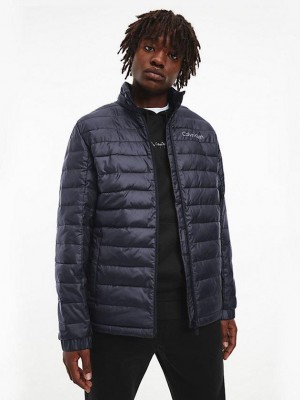 Black Calvin Klein Lightweight Puffer Men Jacket | LBQJ-71063