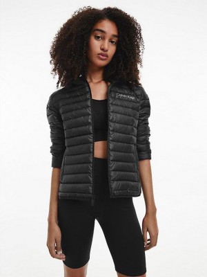 Black Calvin Klein Lightweight Puffer Women Jacket | AOQL-69435