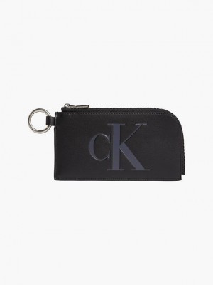 Black Calvin Klein Logo Cardholder Pouch Women Bags | WKSN-46972