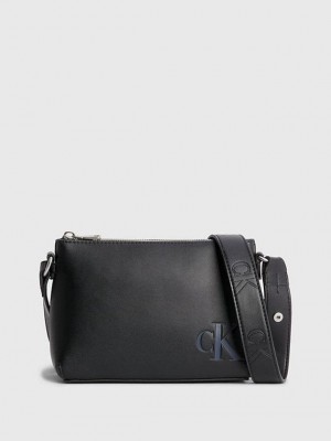 Black Calvin Klein Logo Crossbody Women Bags | GWYP-81297
