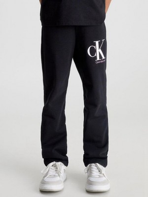 Black Calvin Klein Logo Girls's Joggers | NOWU-94706