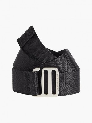 Black Calvin Klein Logo Jacquard Men Belt | RWGJ-06897