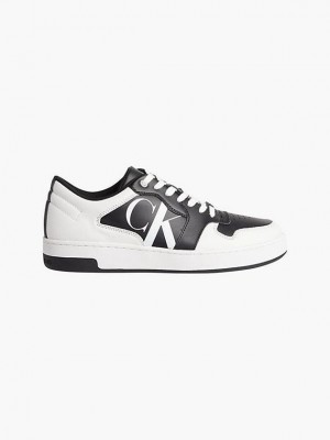 Black Calvin Klein Logo Men Sneakers | FVDS-48670