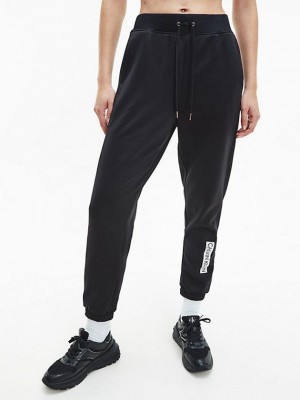 Black Calvin Klein Logo Women Joggers | VLTK-85407
