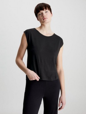 Black Calvin Klein Lounge Women T-Shirt | OMRS-26874