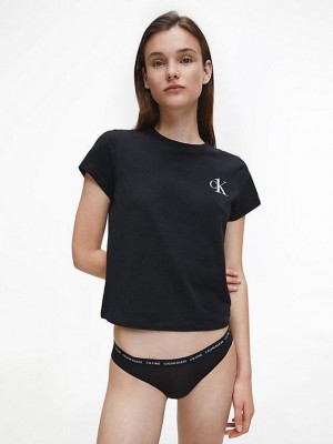 Black Calvin Klein Lounge - CK One Women T-Shirt | PDFL-53149